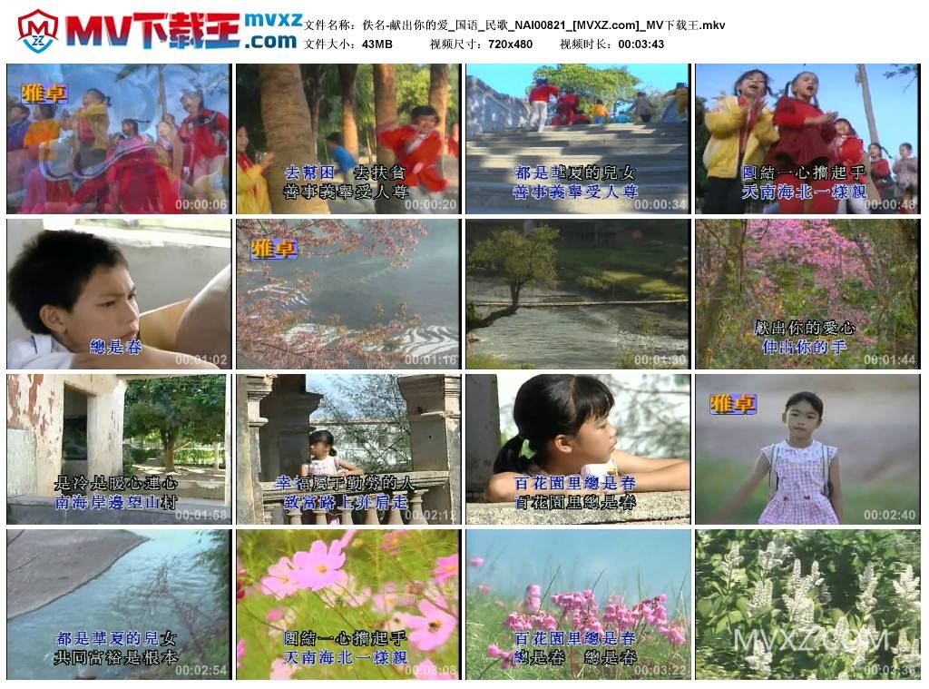 佚名-献出你的爱_国语_民歌_NAI00821